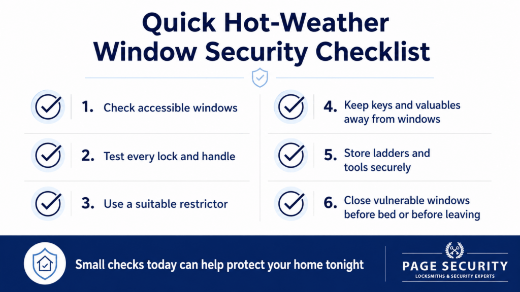 Quick Hot-Weather Window Security Checklist